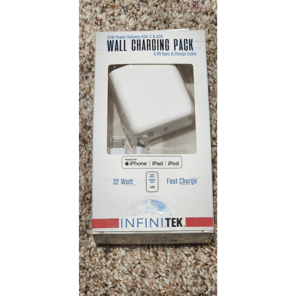 InfiniTek Wall Charging Pack 32 Watt Fast Charge Dual Wall Charger